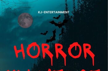 düsteres Plakat mit rot verlaufendem Schriftzug