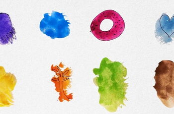 Bild mit bunten Farbklecksen