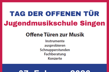Plakat mit Informationen zum Tag der offenenTür, nur Text