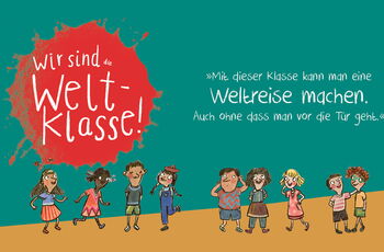 Zeichnung von Kindern verschiedener Nationalitäten