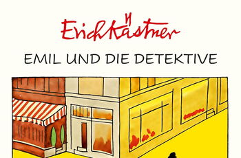 Buchcover: Zeichnung von 2 Jungen, die sich hinter einer Litfaßsäule verstecken und einen Mann beobachten