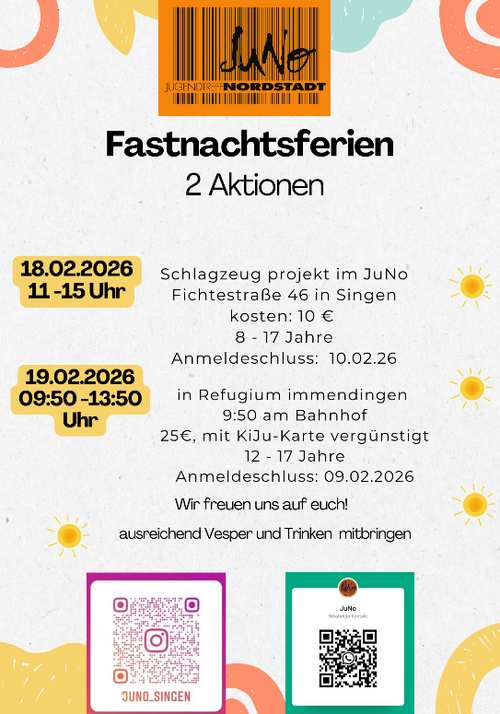 Plakat: Ankündigung eines Schlagzeugprojekts und eines Ausflugs