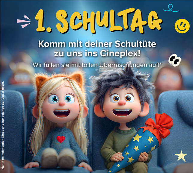 Kinder mit Schultüte im Kino