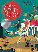 Buchcover mit Zeichnung von Kindern, die auf einem Dinosaurierskelett sitzen