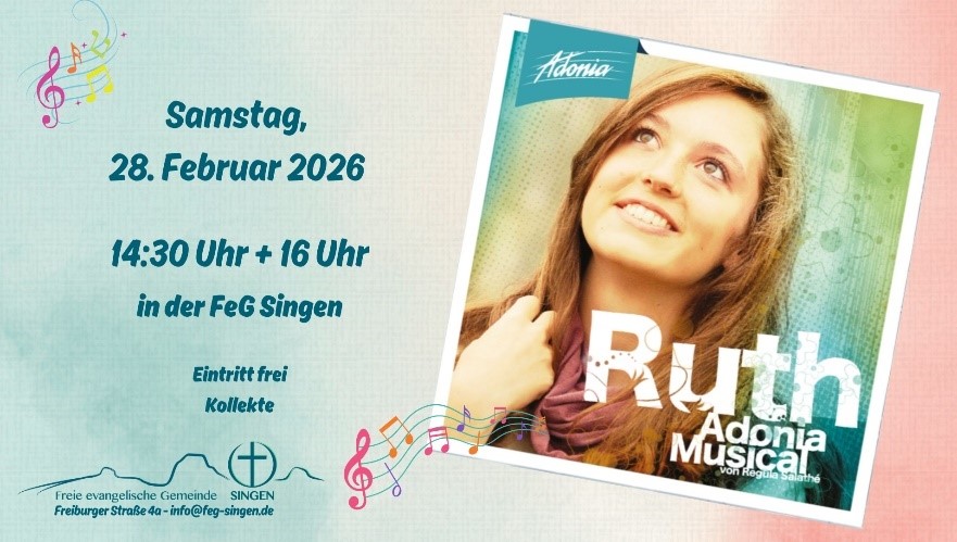 Aushang mit Informationen zum Musical und Foto eines Mädchens
