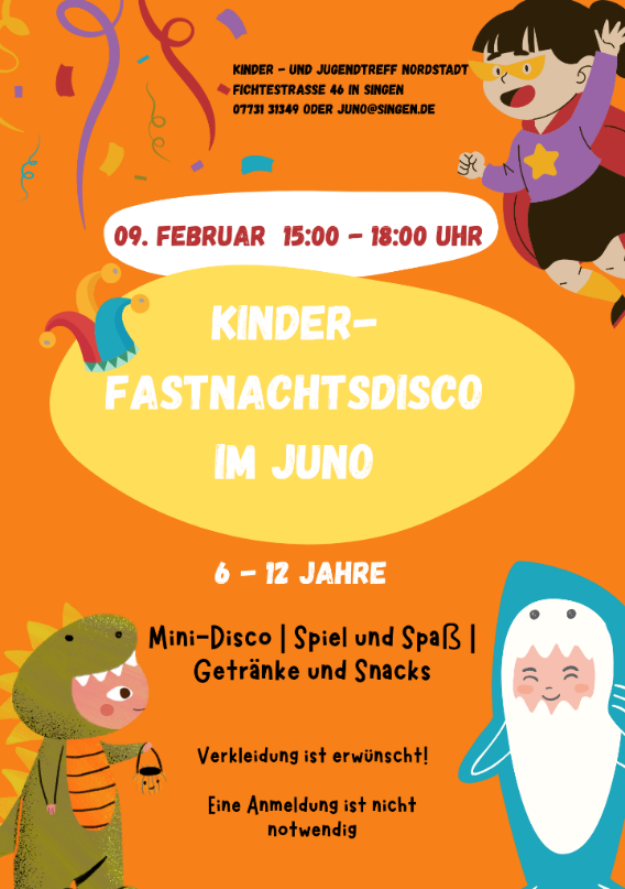 Plakat mit Zeichnung von verkleideten Kindern